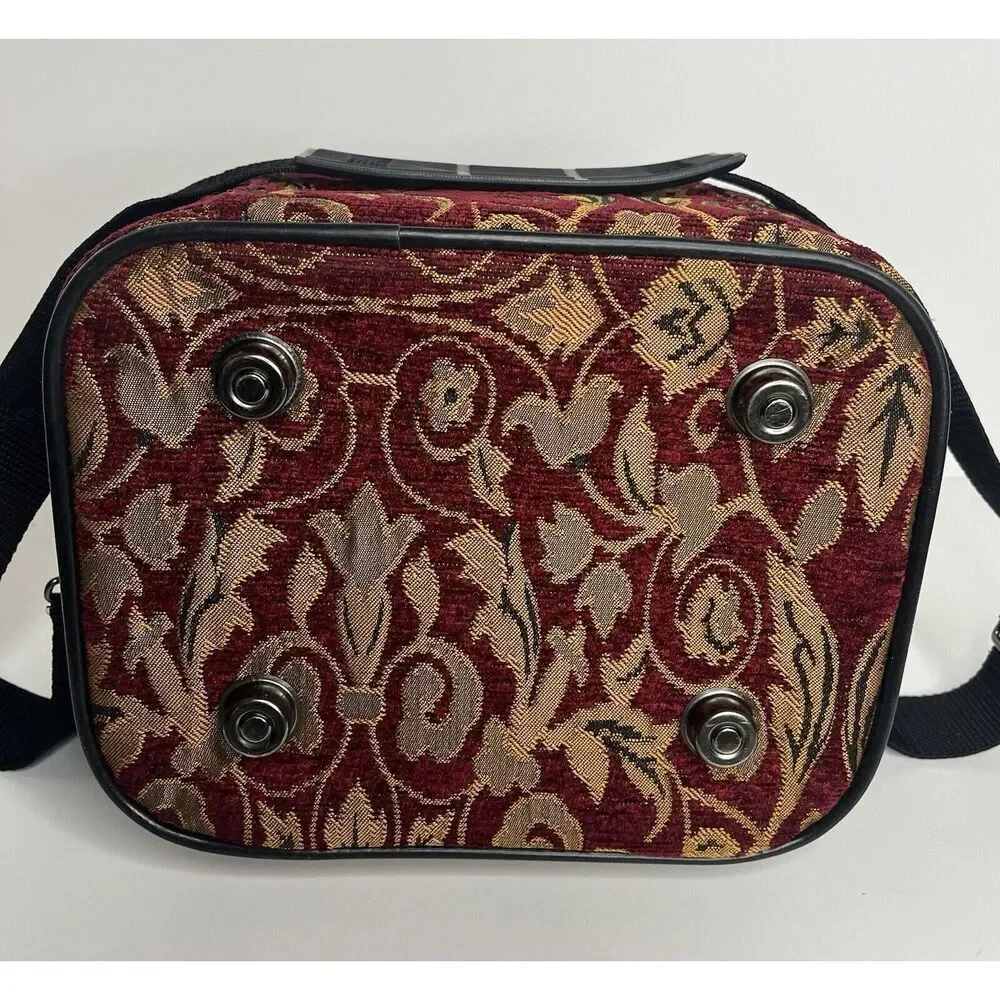 Raviani Red And Gold Tapestry‎ Cosmetic Bag